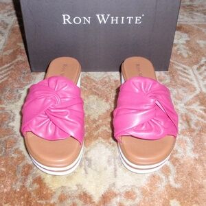 Ron White Priccila Fuchsia Leather Slide Size 38 New in Box